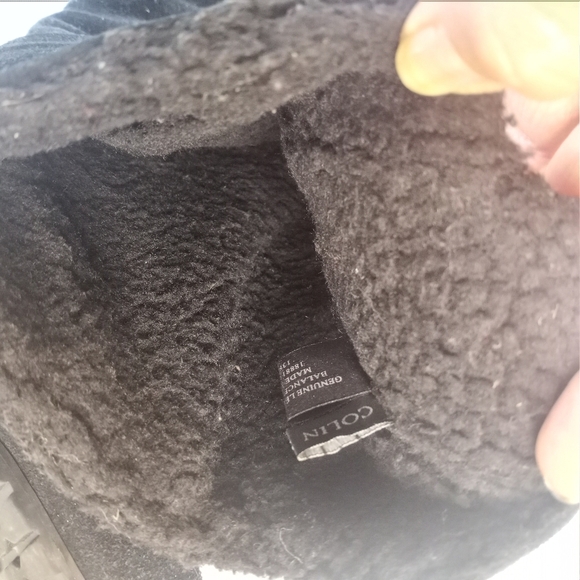 Size 8 vintage Suede Colin Stuart Wedge Leather Boots Lace Up Detail Winter Fall - Picture 14 of 16